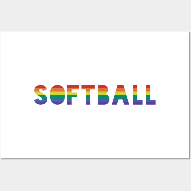 Softball Player LGBTQIA+ Gay pride Wall Art by QCult